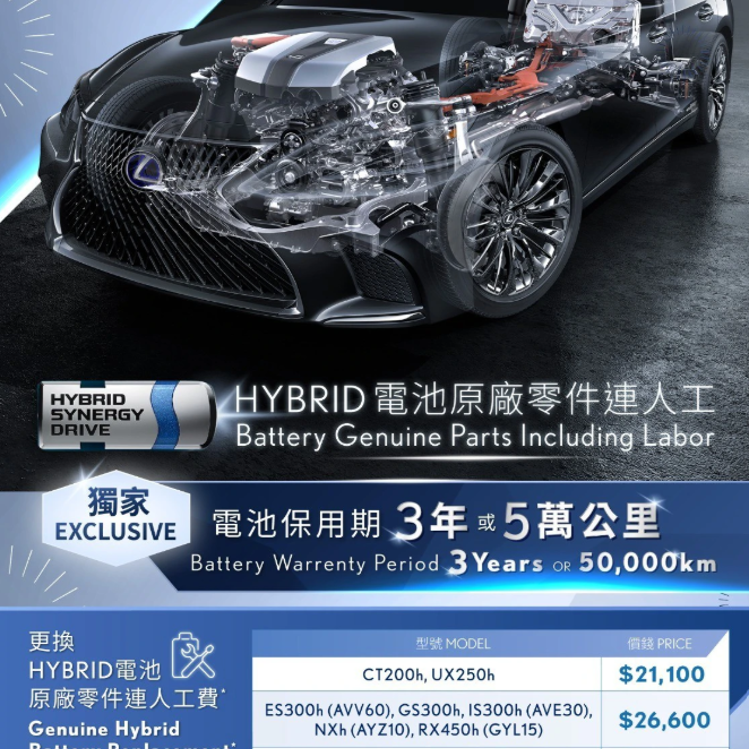 <Hybrid Series Offer> Battery Replacement Offer and Inspection Service
